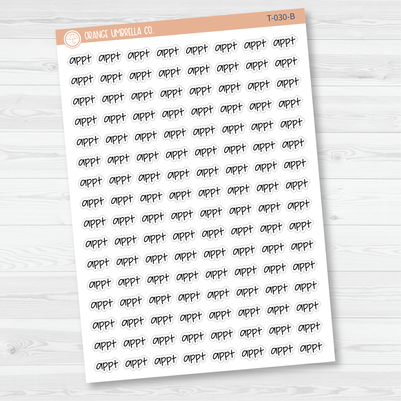 Appt Jen Plans Script Planner Stickers | FJP  | T-030