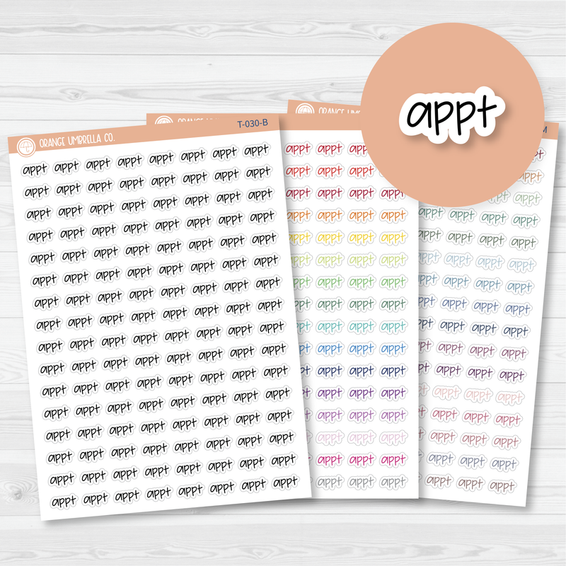 Appt Jen Plans Script Planner Stickers | FJP  | T-030