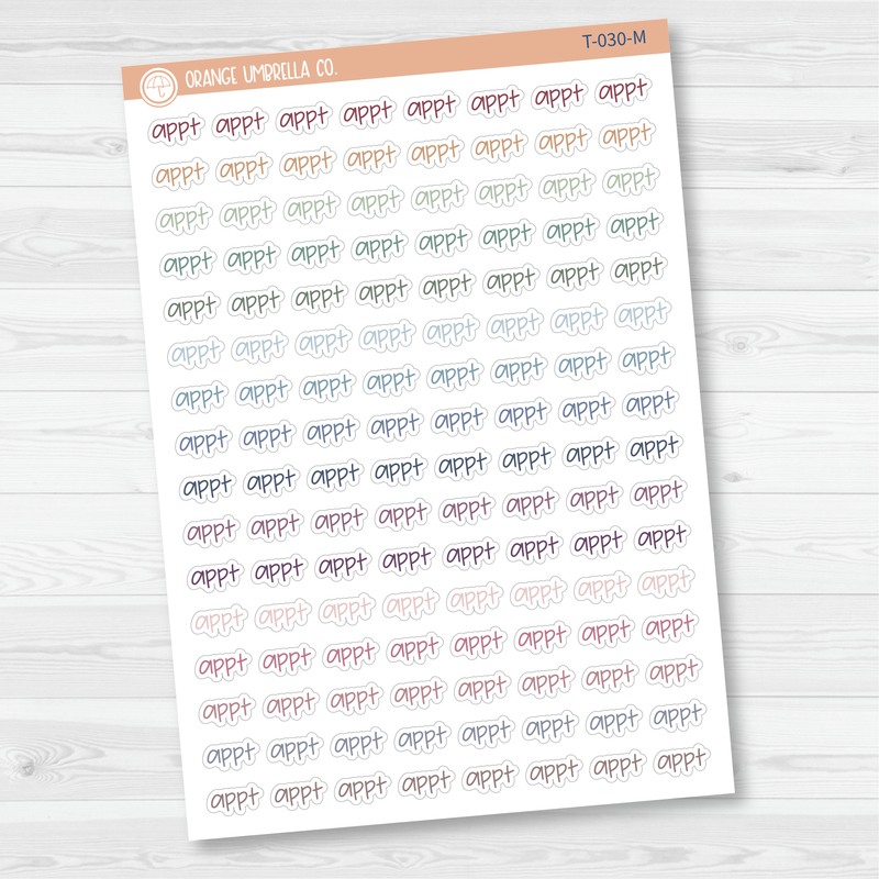 Appt Jen Plans Script Planner Stickers | FJP  | T-030