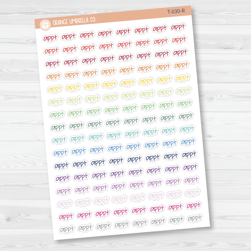 Appt Jen Plans Script Planner Stickers | FJP  | T-030