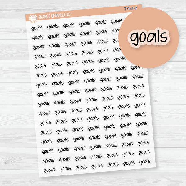 Goals Jen Plans Script Planner Stickers | FJP Clear Matte | T-034-BCM