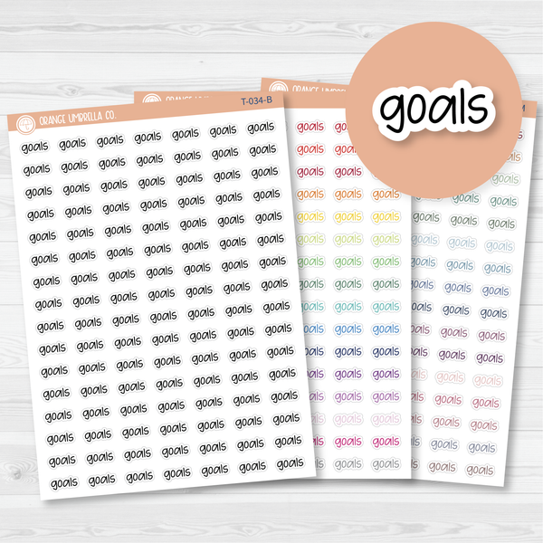 Goals Jen Plans Script Planner Stickers | FJP | T-034