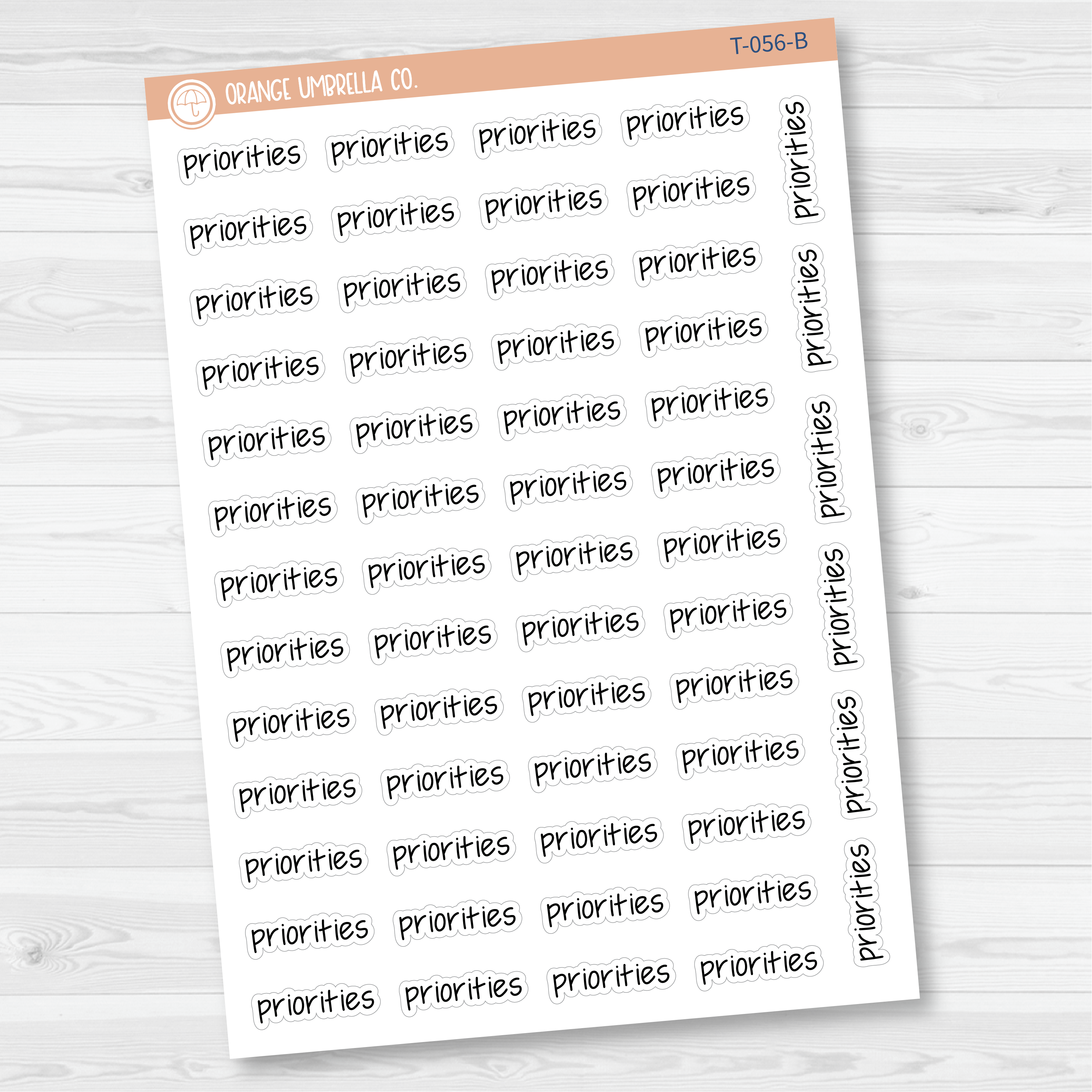 Priorities Jen Plans Script Planner Stickers | FJP | T-056
