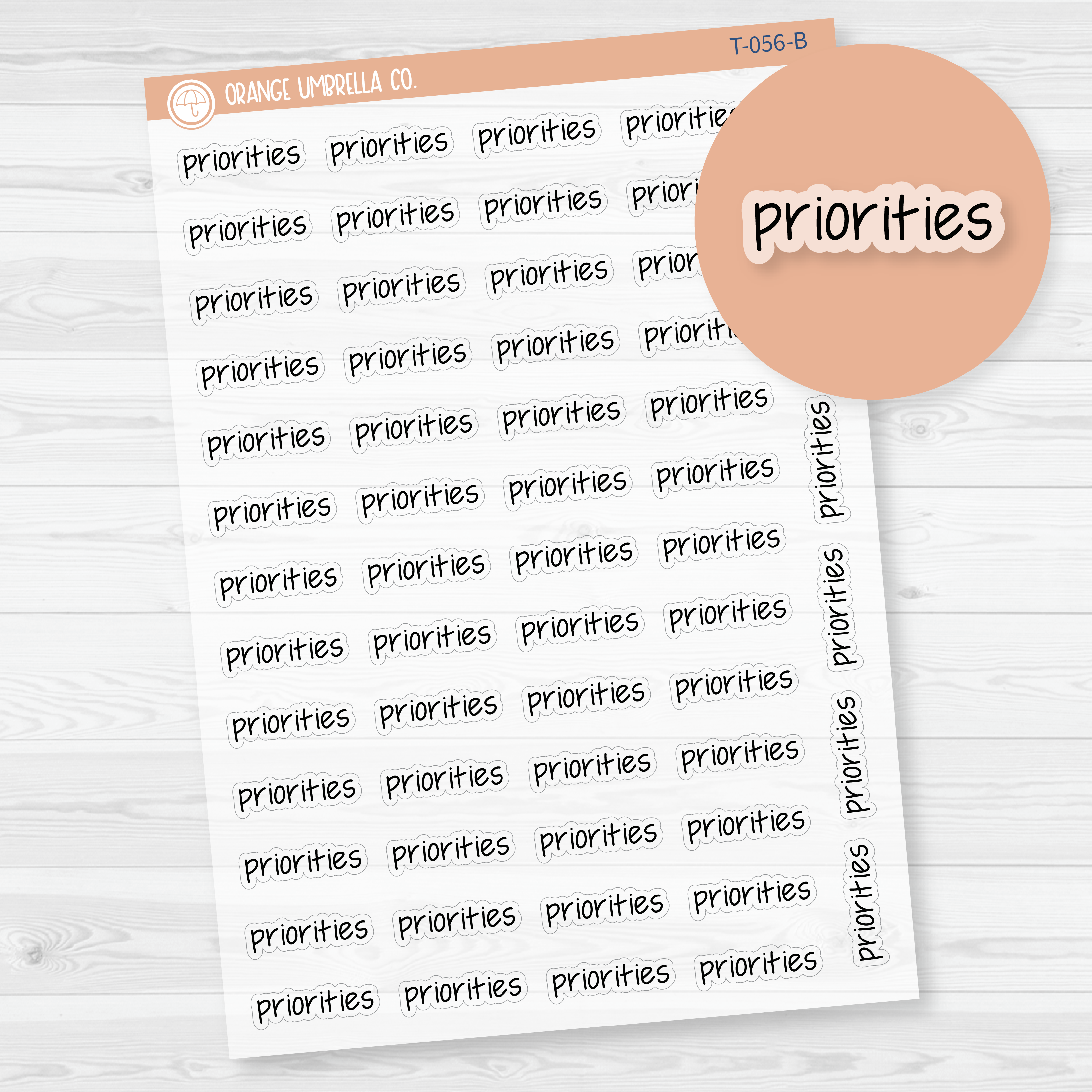 Priorities Jen Plans Script Planner Stickers | FJP Clear Matte | T-056-BCM