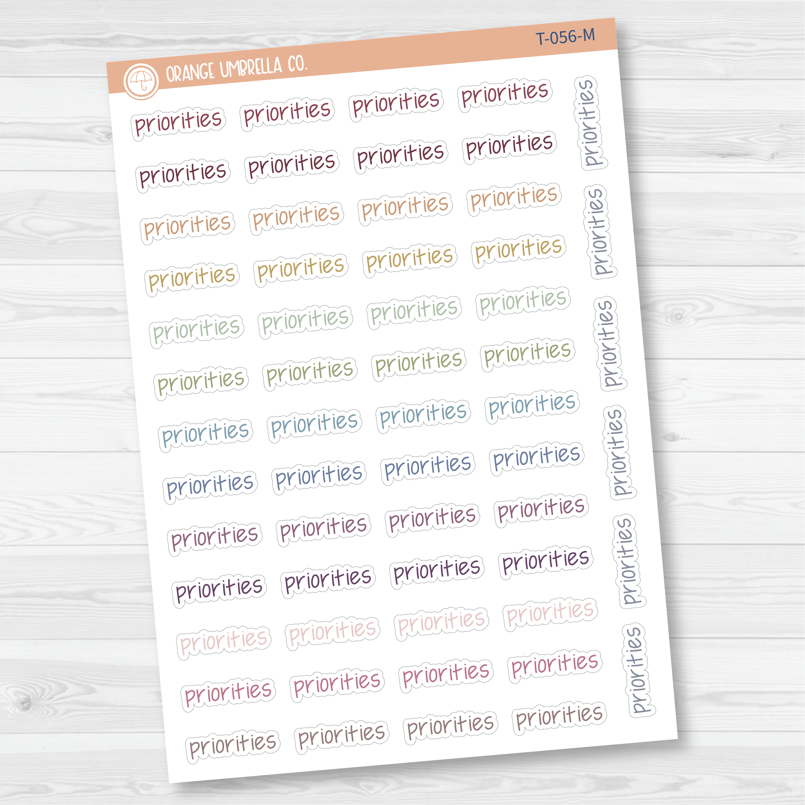 Priorities Jen Plans Script Planner Stickers | FJP | T-056