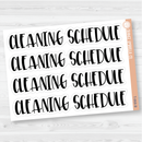Cleaning Schedule Header Script Planner Stickers | F1 | T-068-B