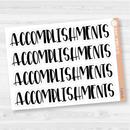 Accomplishments Header Script Planner Stickers | F1 | T-070-B