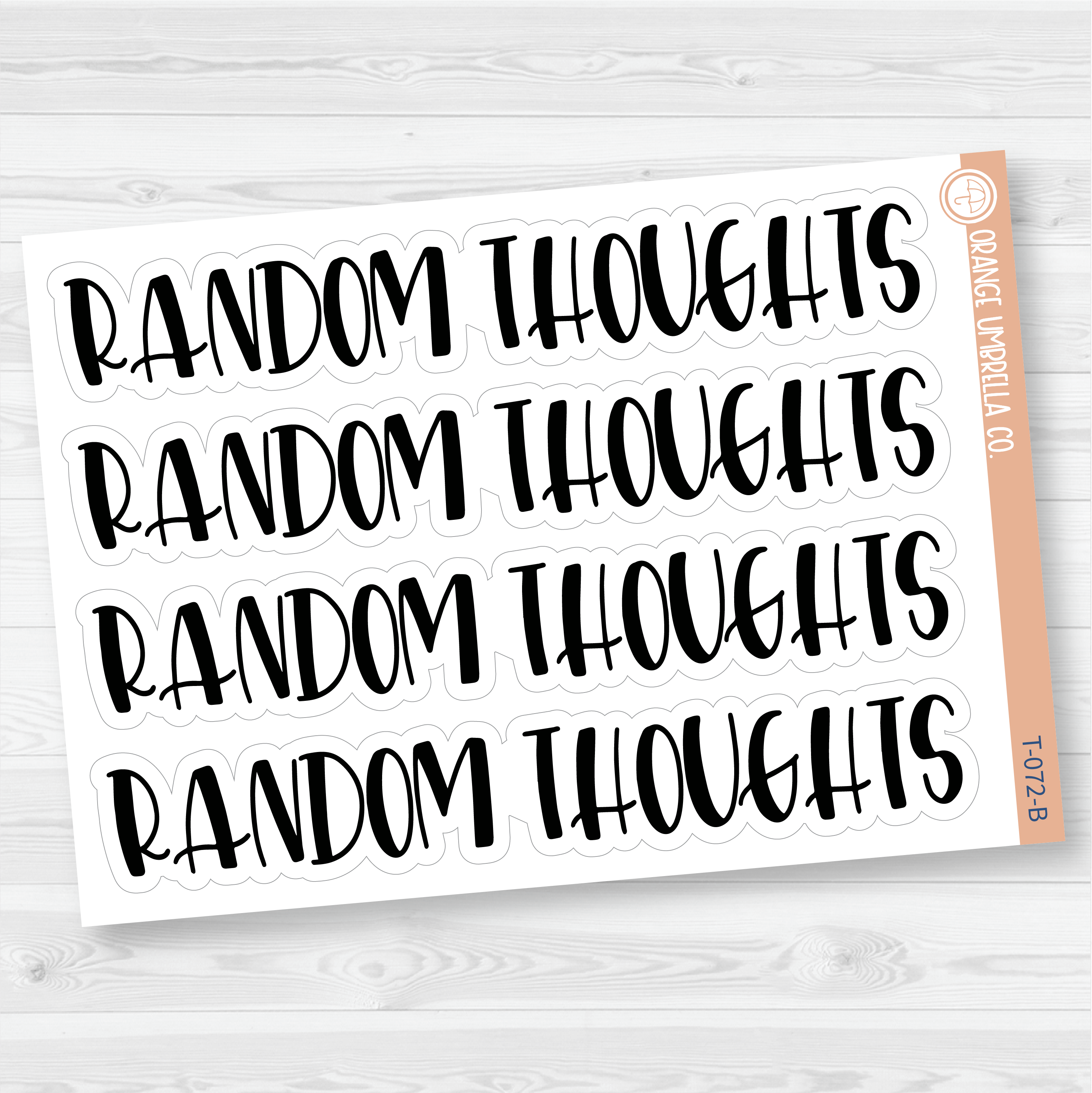 Random Thoughts Header Script Planner Stickers | F1 | T-072-B