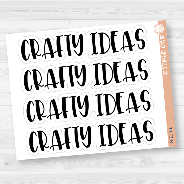 Crafty Ideas Header Script Planner Stickers | F1 | T-073-B