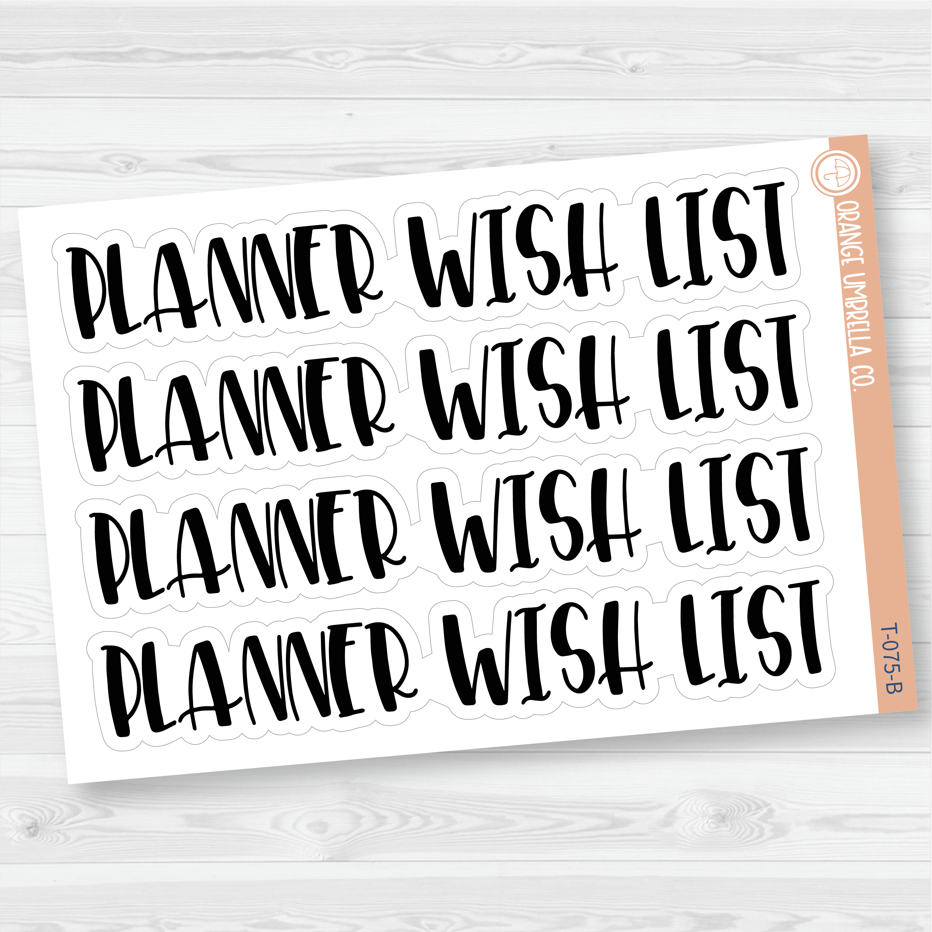 Planner Wish List Header Script Planner Stickers | F1 | T-075-B
