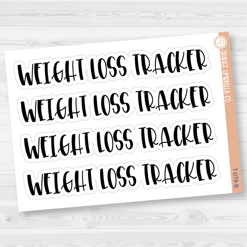 Weight Loss Tracker Script Planner Stickers | F1 | T-079-B