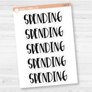 Spending Header Script Planner Stickers | F1  | T-082-B