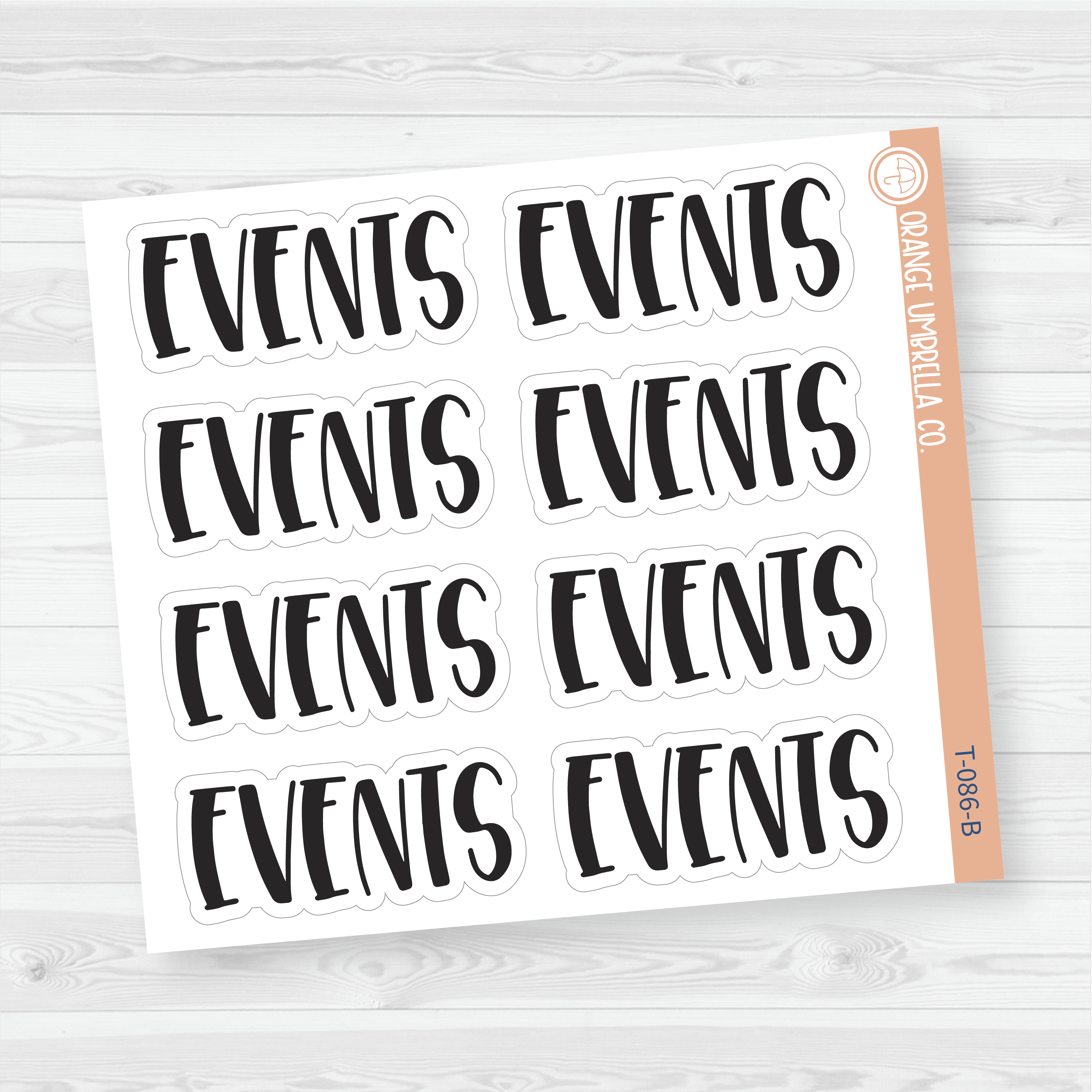 Events Header Script Planner Stickers |  F1  | T-086-B