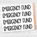 Budget Fund Dashboard Header Script Planner Stickers | F8 | T-116-117-B