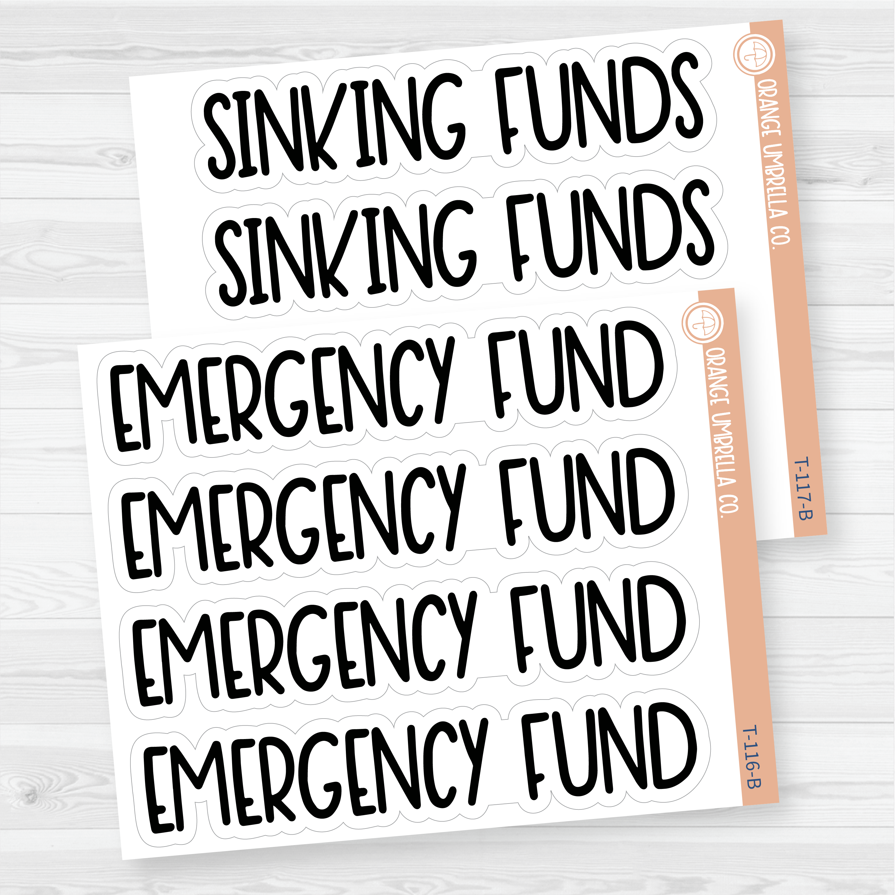 Budget Fund Dashboard Header Script Planner Stickers | F8 | T-116-117-B