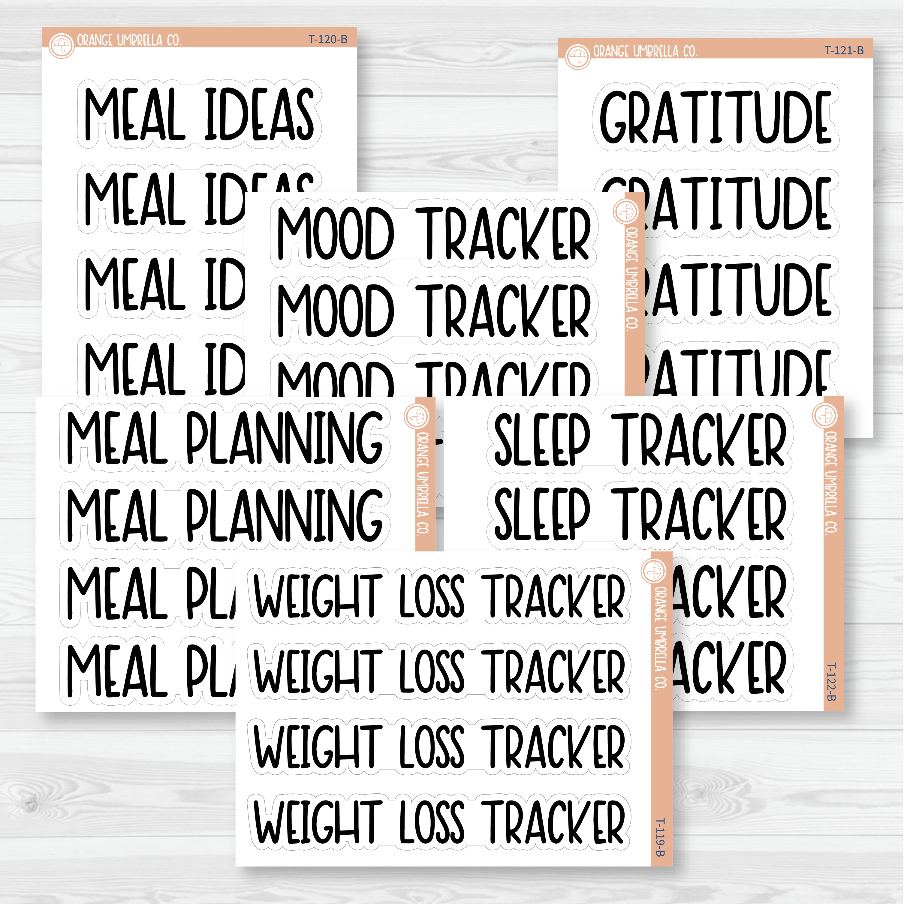 Health Dashboard Header Script Planner Stickers | F8 | T-119-T-124