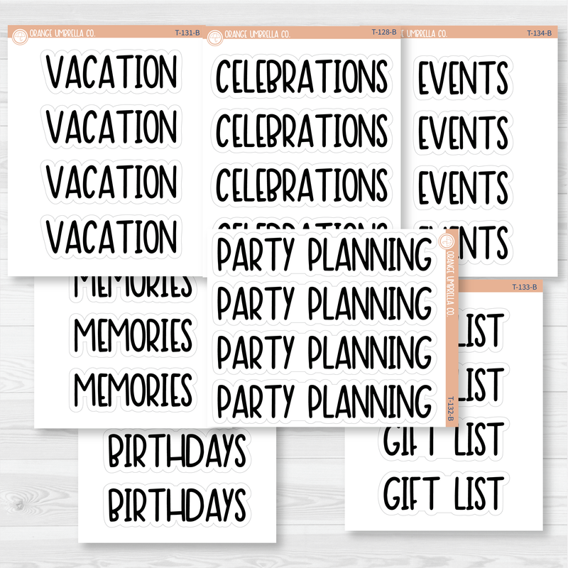 Personal Dashboard Header Script Planner Stickers | F8 | T-128-134-B