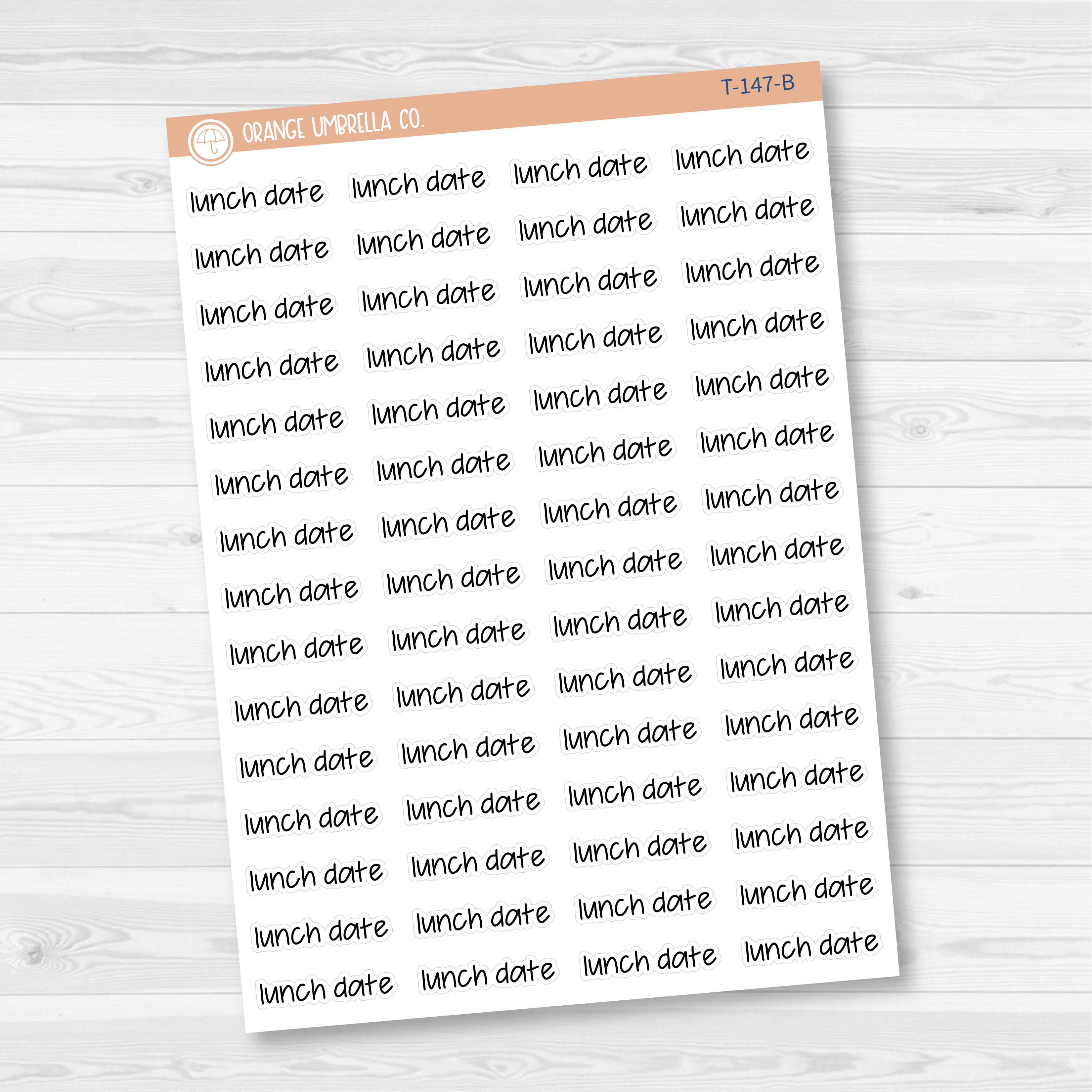 Lunch Date Jen Plans Script Planner Stickers | FJP | T-147