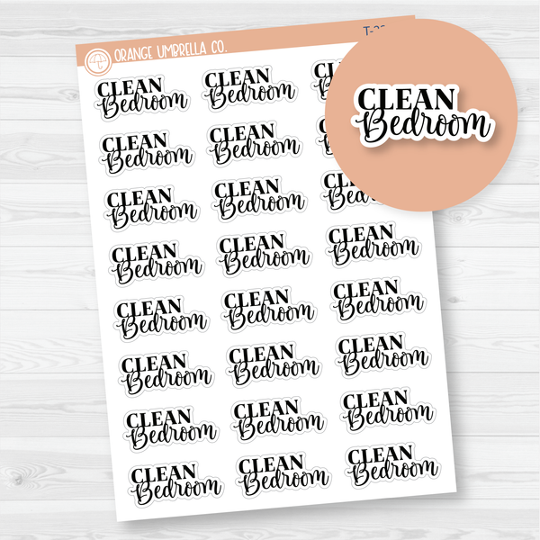 Clean Bedroom Script Planner Stickers | FC10 | T-234-B