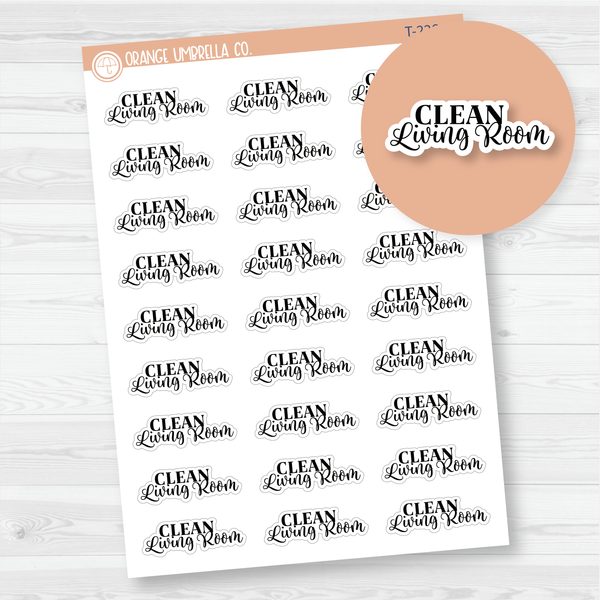 Clean Living Room Script Planner Stickers | FC10 | T-236-B