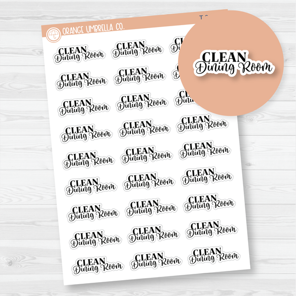 Clean Dining Room Script Planner Stickers | FC10 | T-237-B