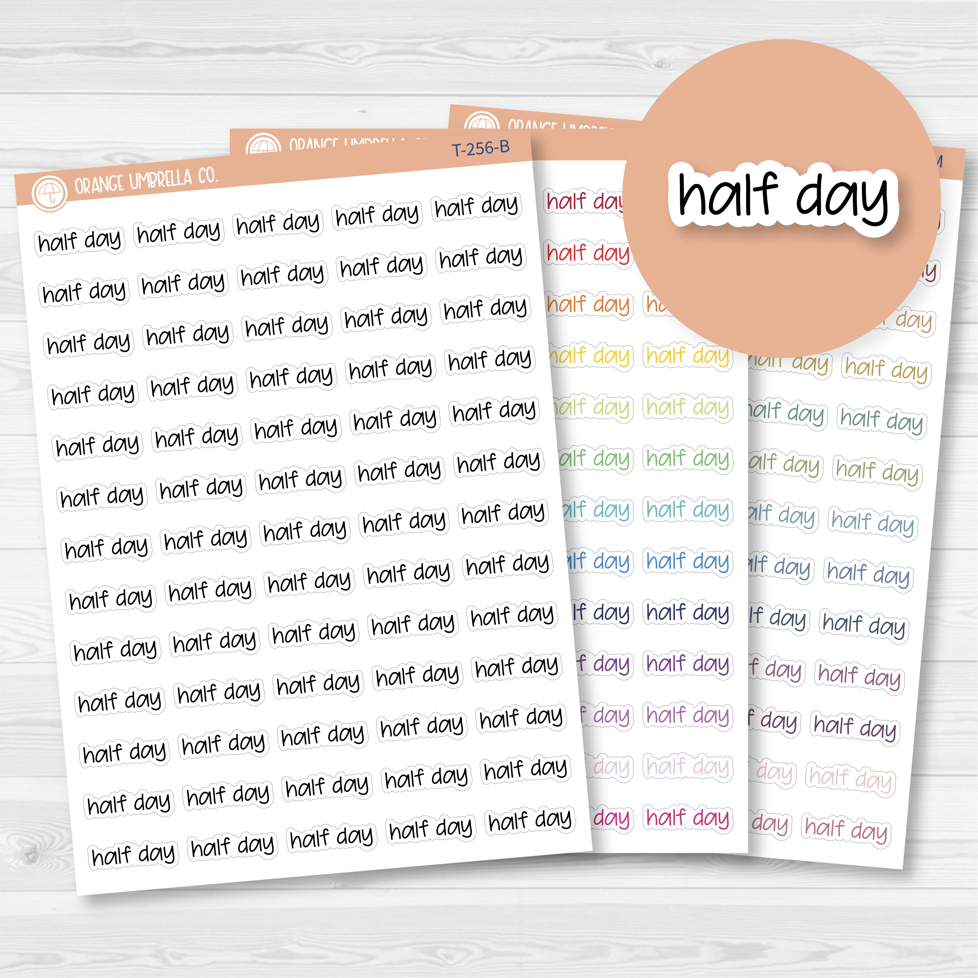Half Day Jen Plans Script Planner Stickers | FJP | T-256