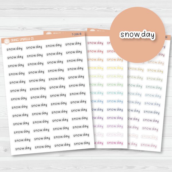 Snow Day Julie's Plans Script Planner Stickers | JF | T-266