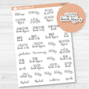 School Related Holiday Script Planner Stickers | FC12 | T-280-B