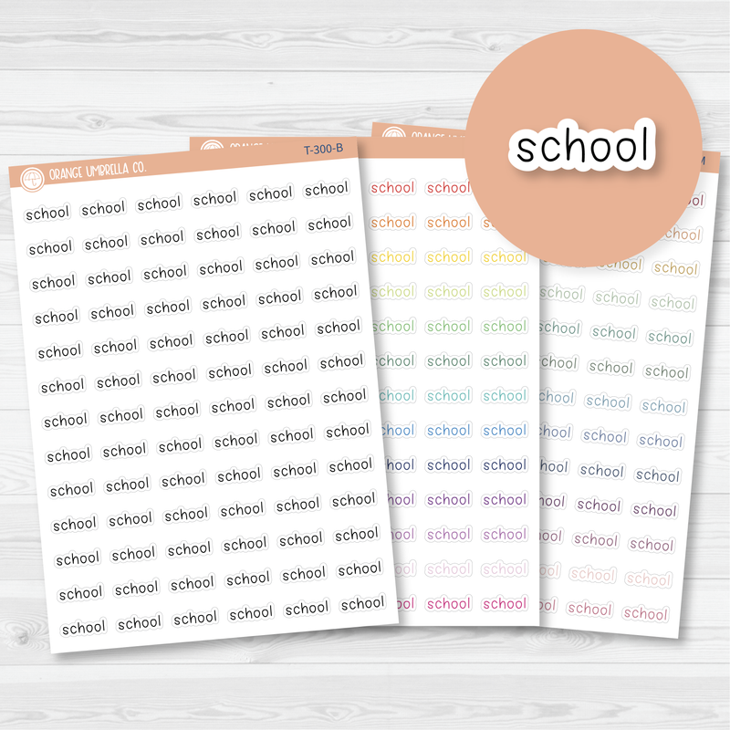 50% OFF -  CLEARANCE | School Julie's Plans Script Planner Stickers | JF | T-300