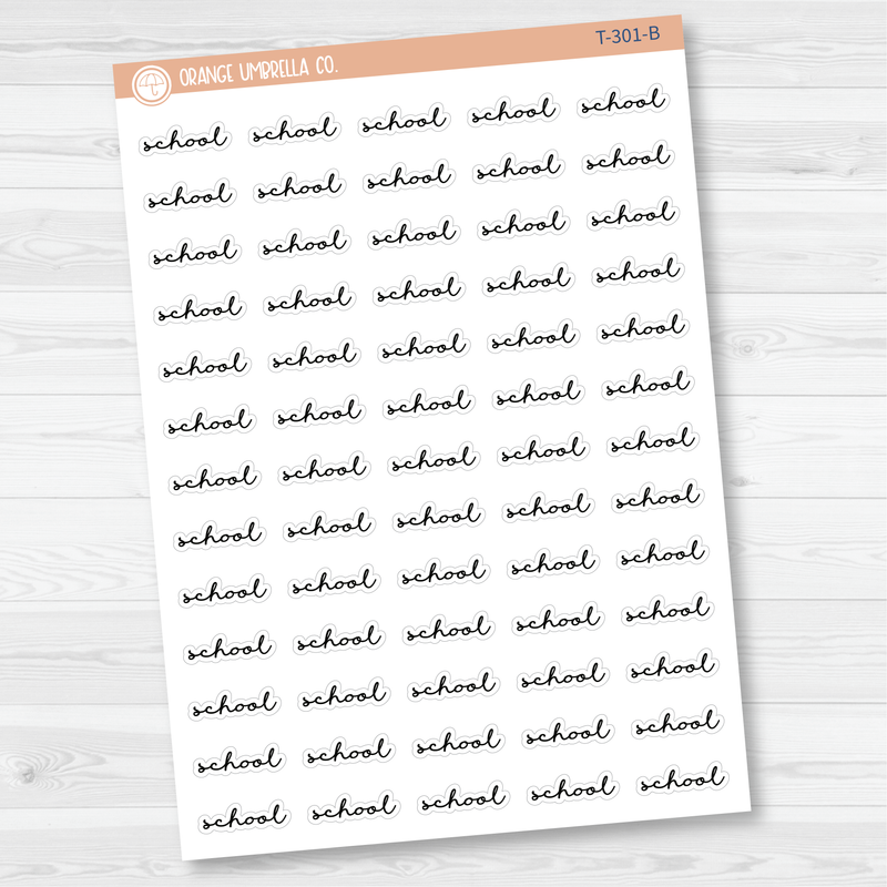 School Script Planner Stickers | F5 | T-301