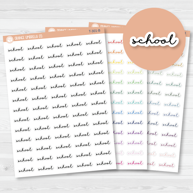 School Script Planner Stickers | F5 | T-301