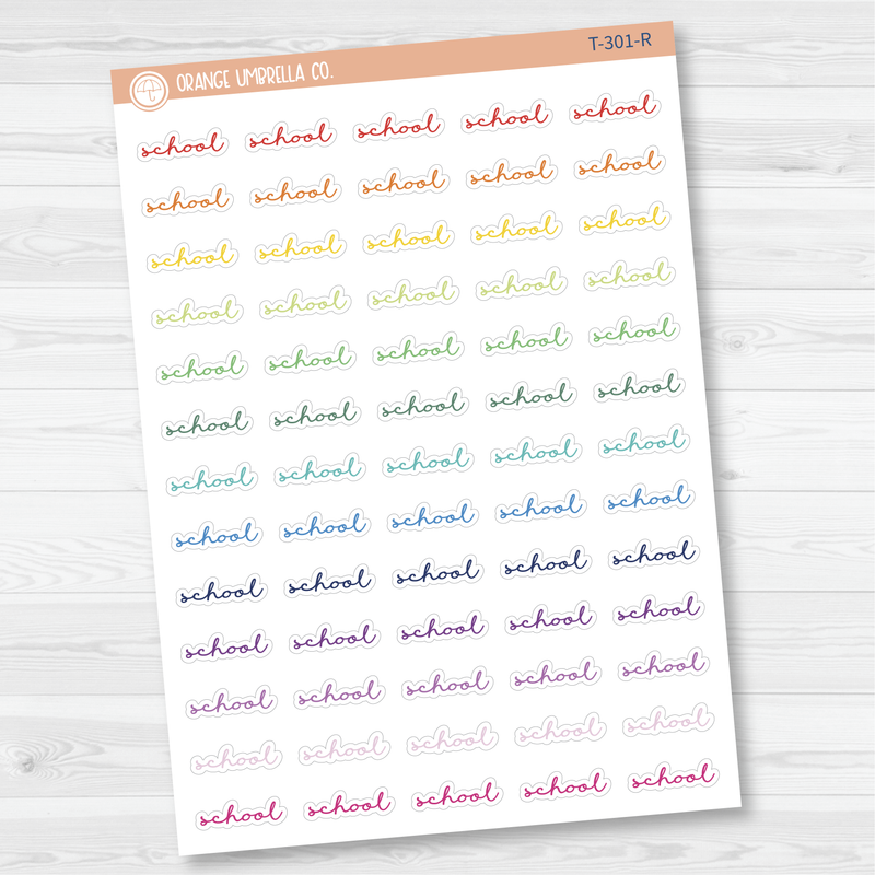 School Script Planner Stickers | F5 | T-301