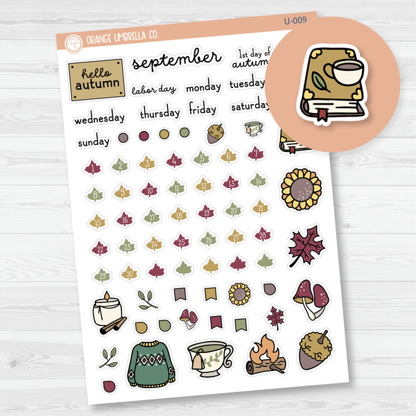 Build Your Own Journal Kit Planner Stickers | September F16 | U-009