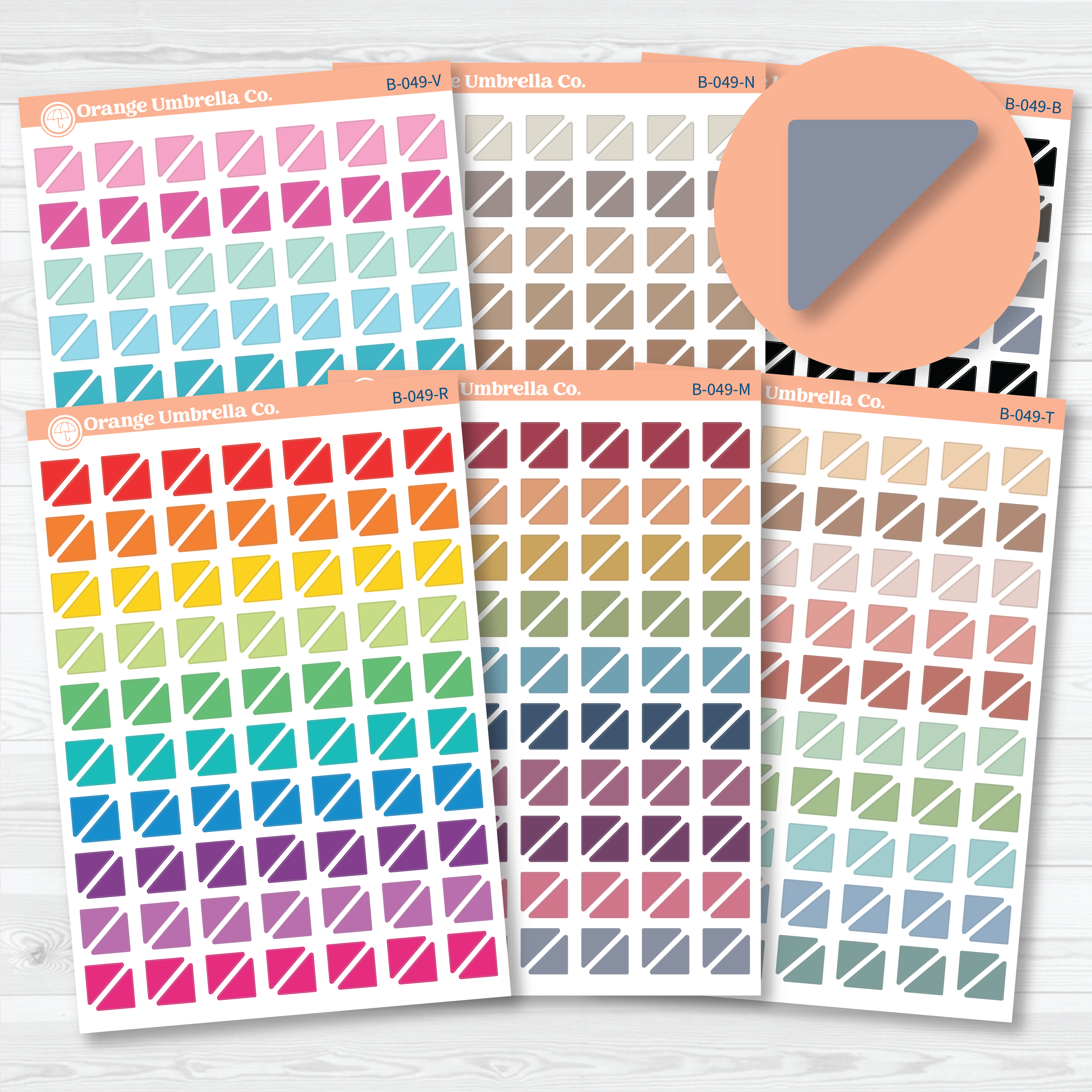 White matte Blank Mini Corner Planner Stickers featuring 280 blank corner flags for custom labels, planner organization, calendars, and bullet journals.
