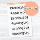 Clear matte transparent reading log planner header stickers for book trackers, reading journals, and reading challenge spreads
