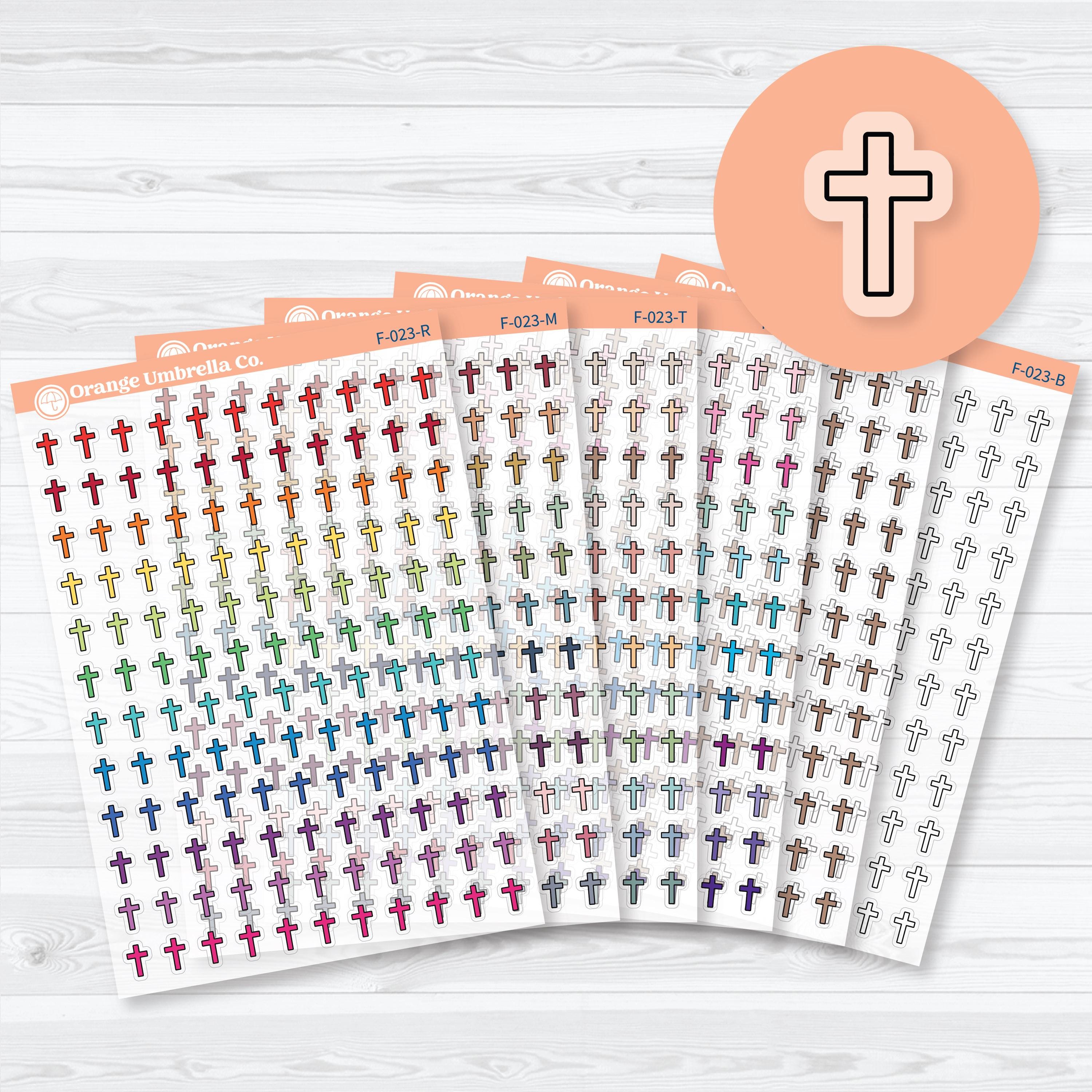 cross clear matte transparent faith icon planner stickers for inductive bible study jesus gospel salvation
