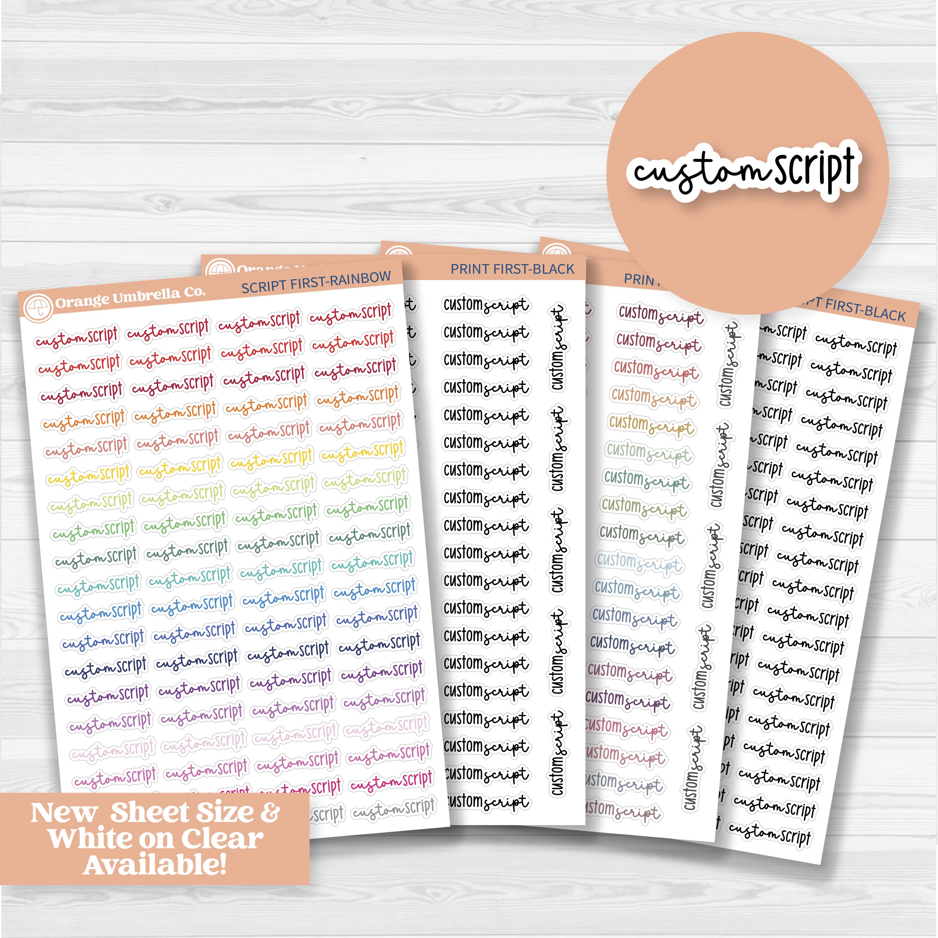 Task Script Sticker Custom Script Planner Stickers – 1.5 Inch Labels for Standard Planners ...