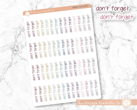 CLEARANCE | Don't Forget Jen Plans Script Planner Stickers | FJP | S-757 / 904-181-001L-WH