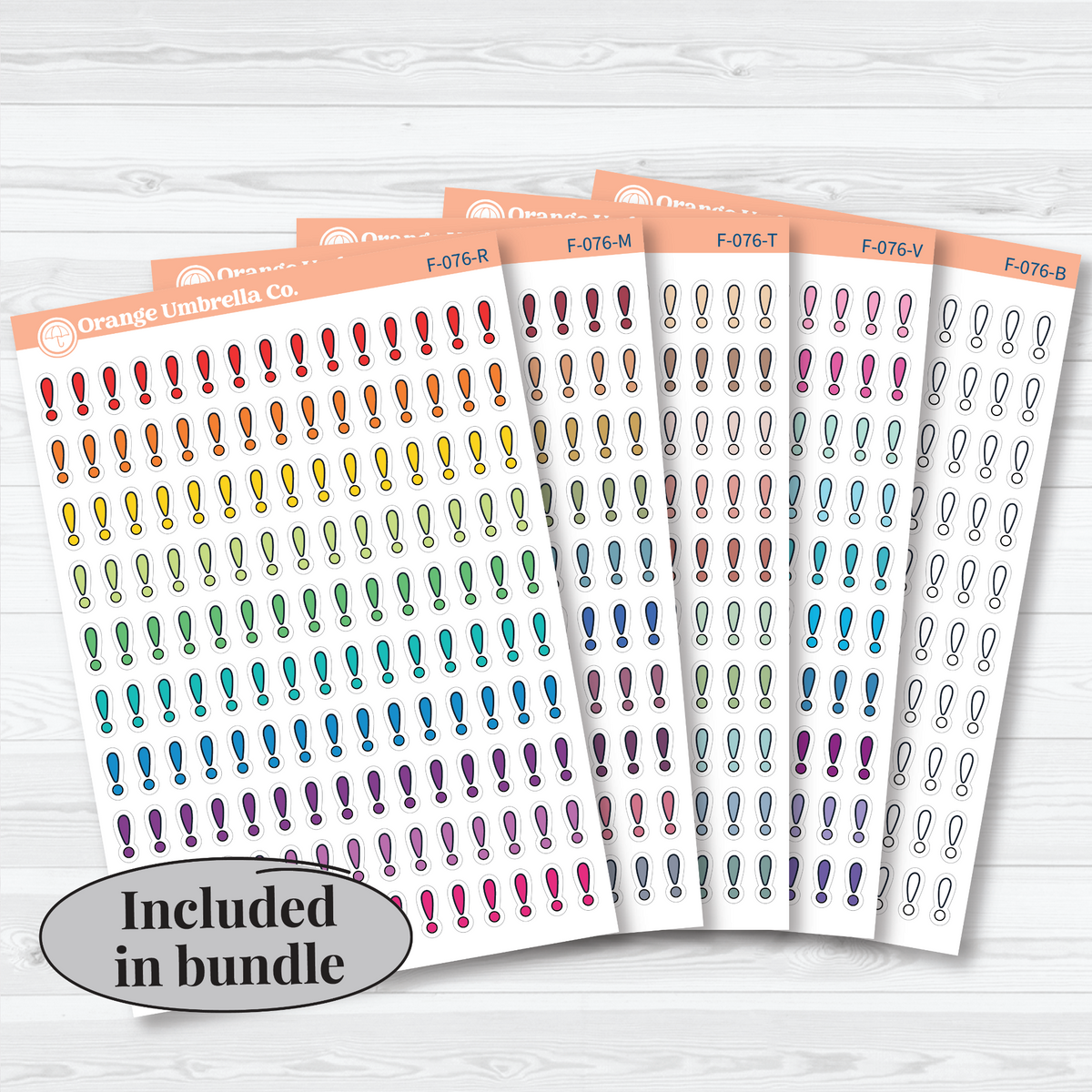 exclamation point faith bible study planner sticker sheet, BU-340, bundle.