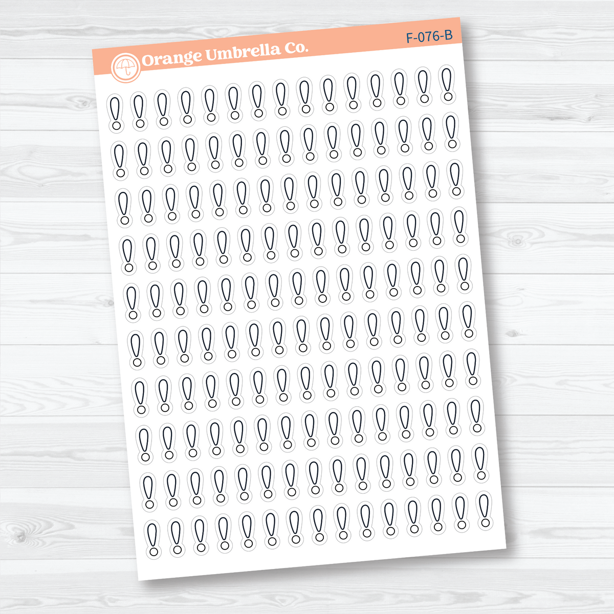 exclamation point faith bible study planner sticker sheet, F-076-B, B.