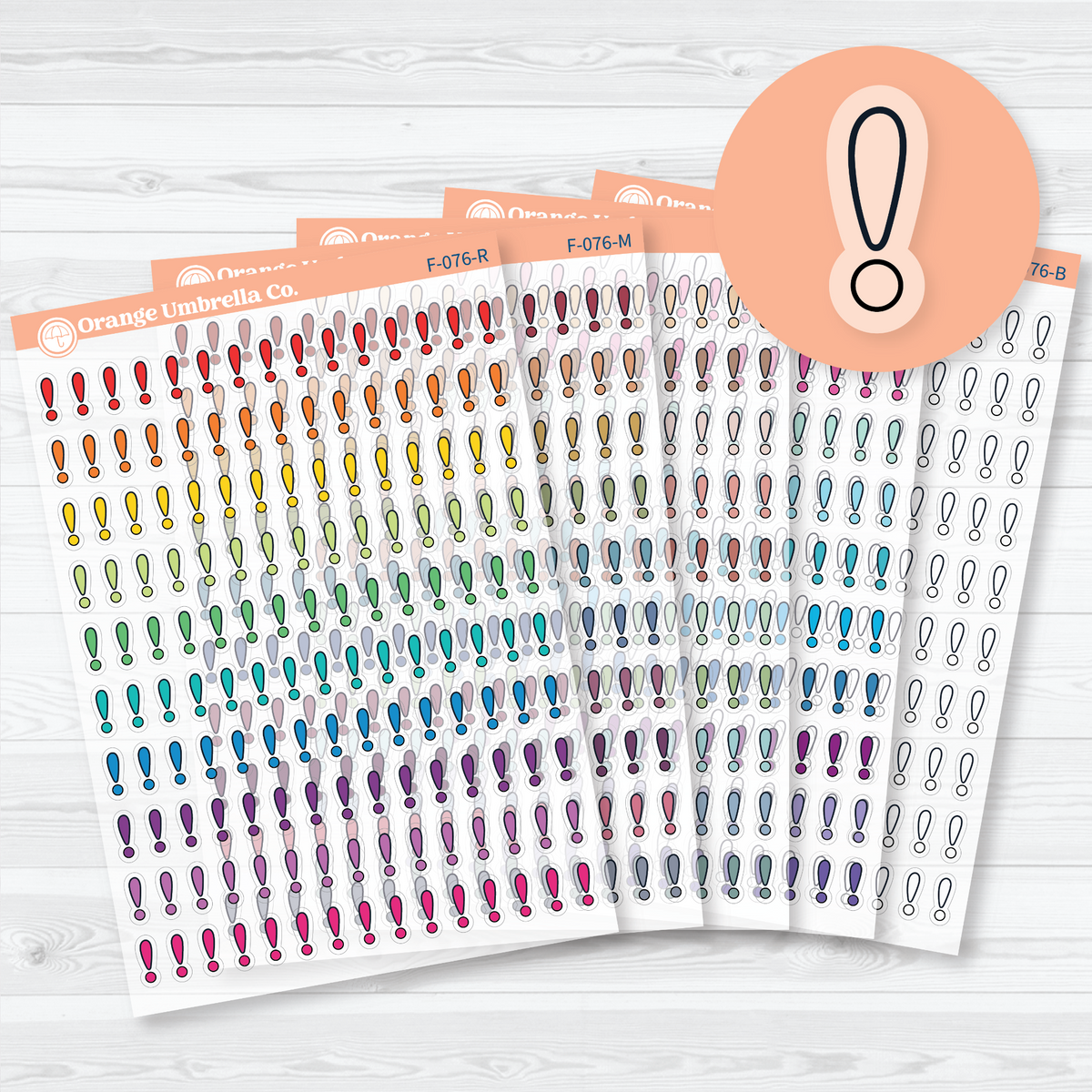 exclamation point faith bible study planner sticker sheet, F-076-CM, main.