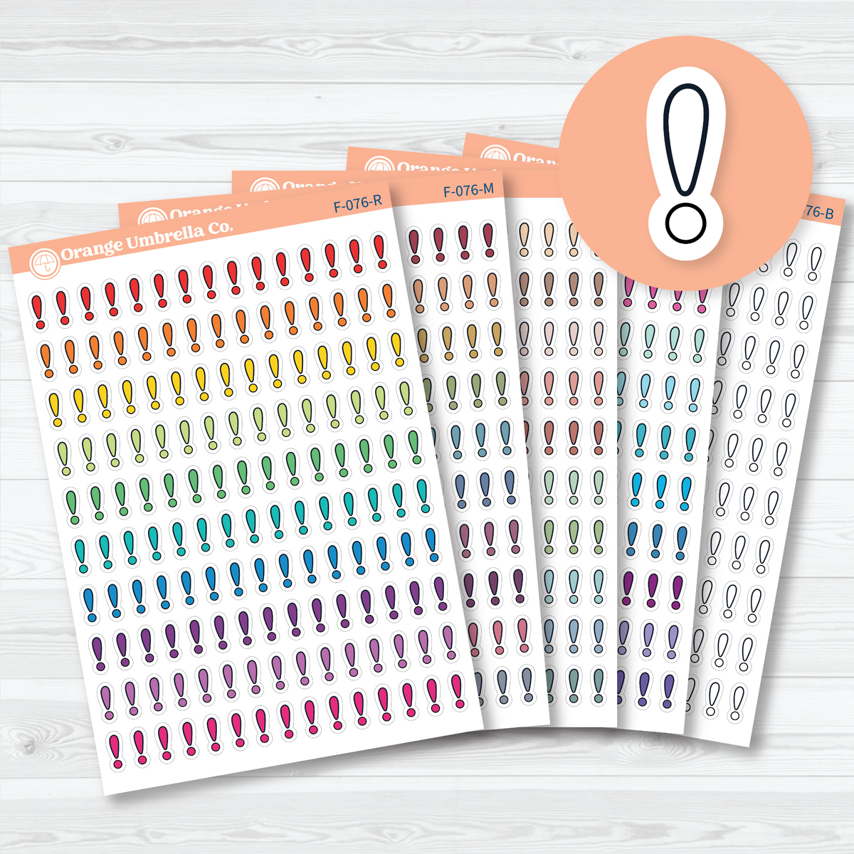 exclamation point faith bible study planner sticker sheet, F-076, main.