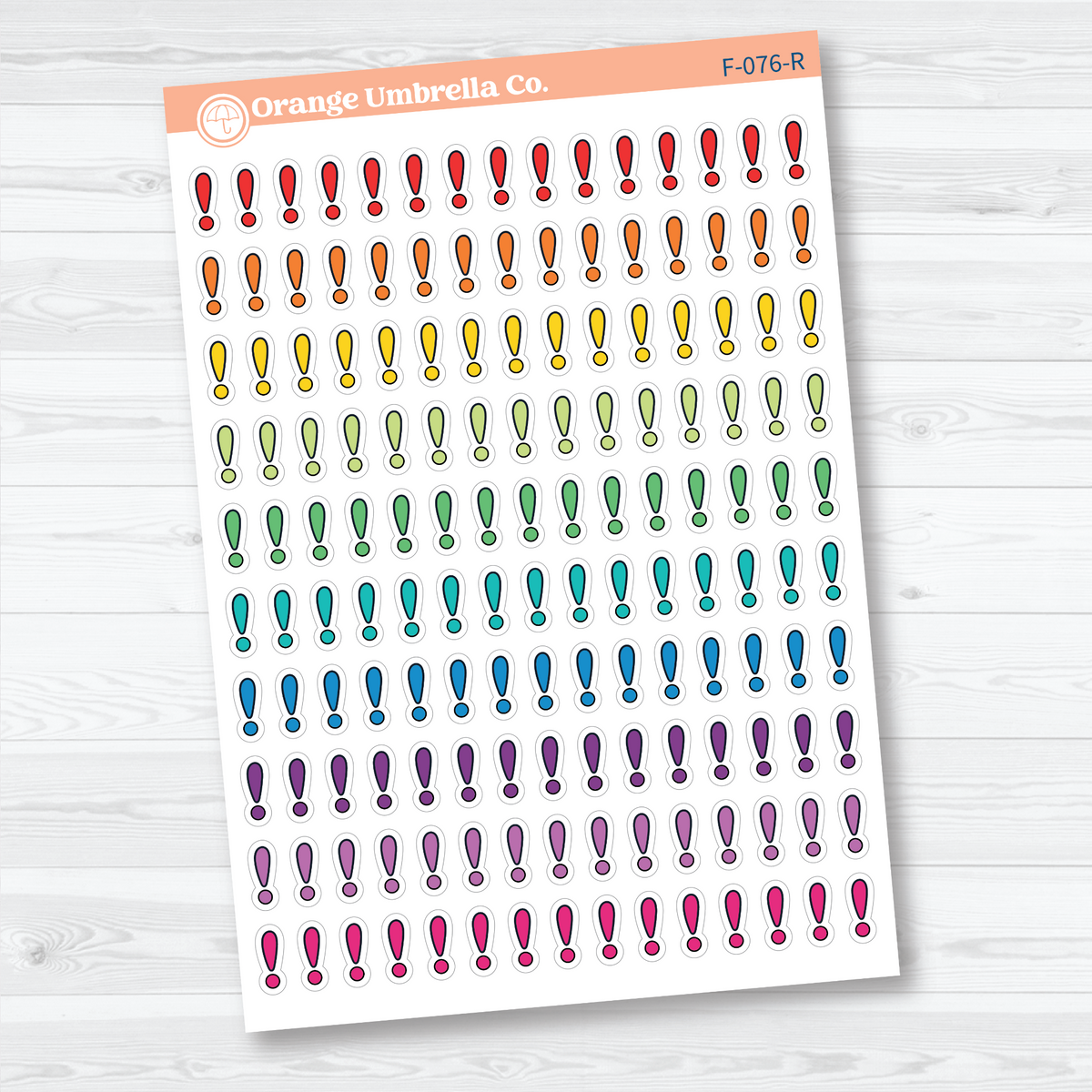 exclamation point faith bible study planner sticker sheet, F-076-R, R.