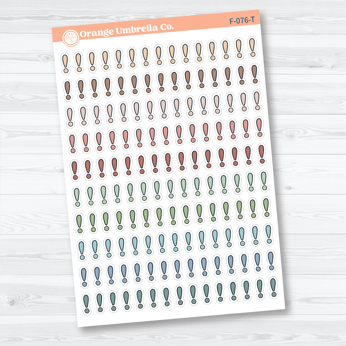 exclamation point faith bible study planner sticker sheet, F-076-T, T.
