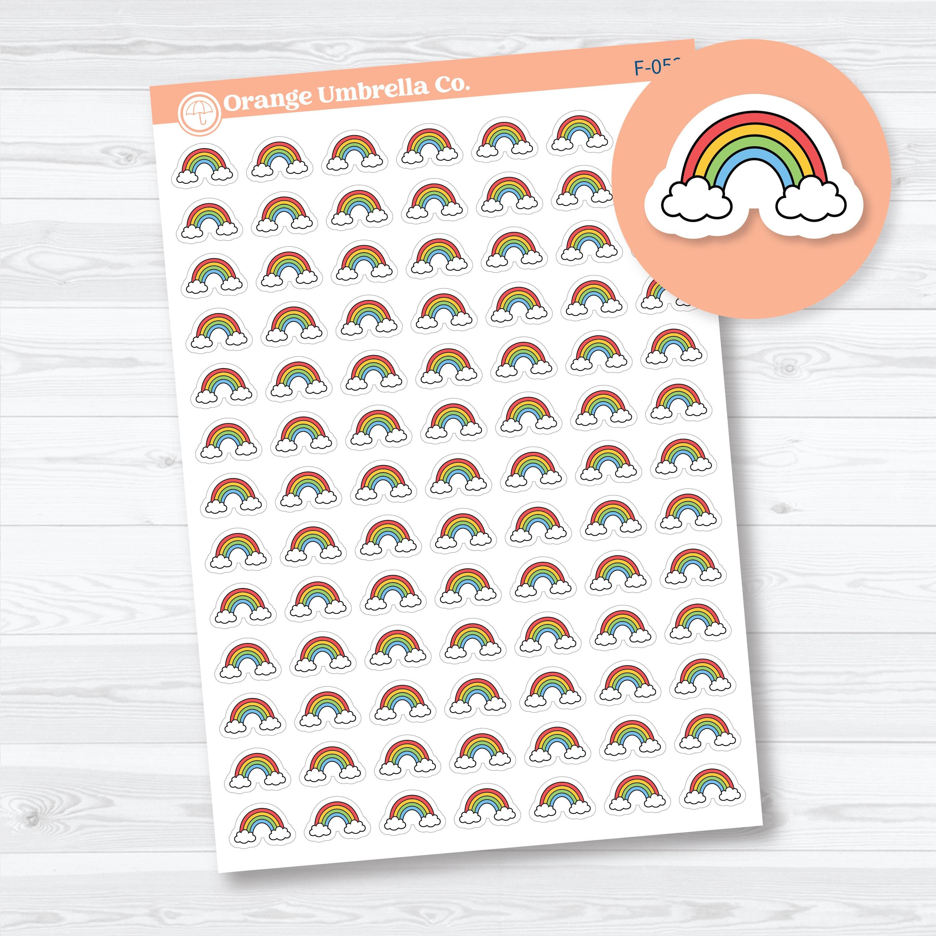 Rainbow icon planner stickers representing God's promises for Inductive Bible Study, Bible journaling, prayer journals, and faith planners on removable white matte sticker paper.