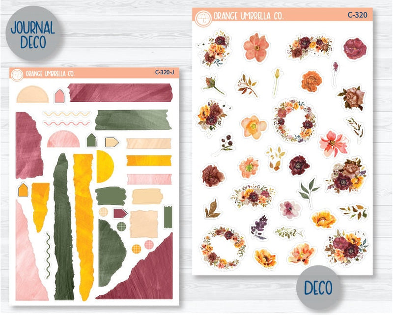 Autumn Flowers1 Deco & Journaling Planner Stickers | C-320