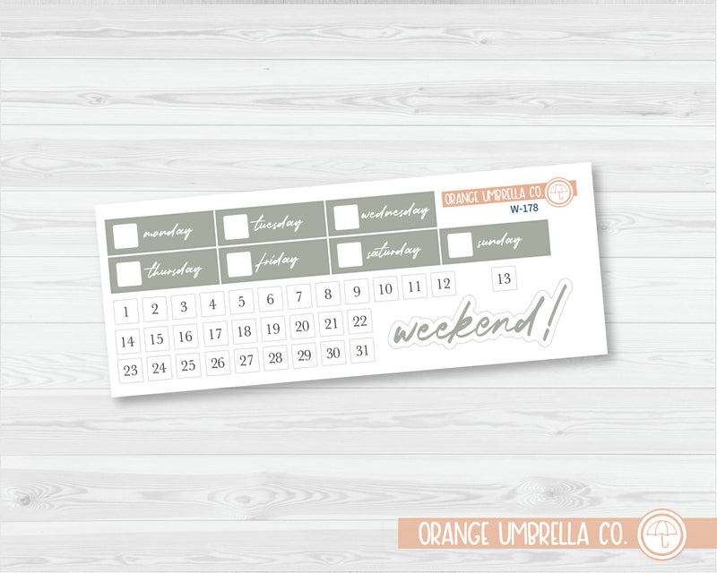 CLEARANCE | ECLP Vertical Date Covers Planner Stickers | Wildflower Palette | W-175-180