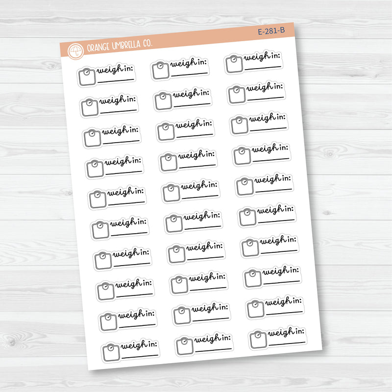 Weigh-In Scale Icon Planner Stickers| F16 | E-281