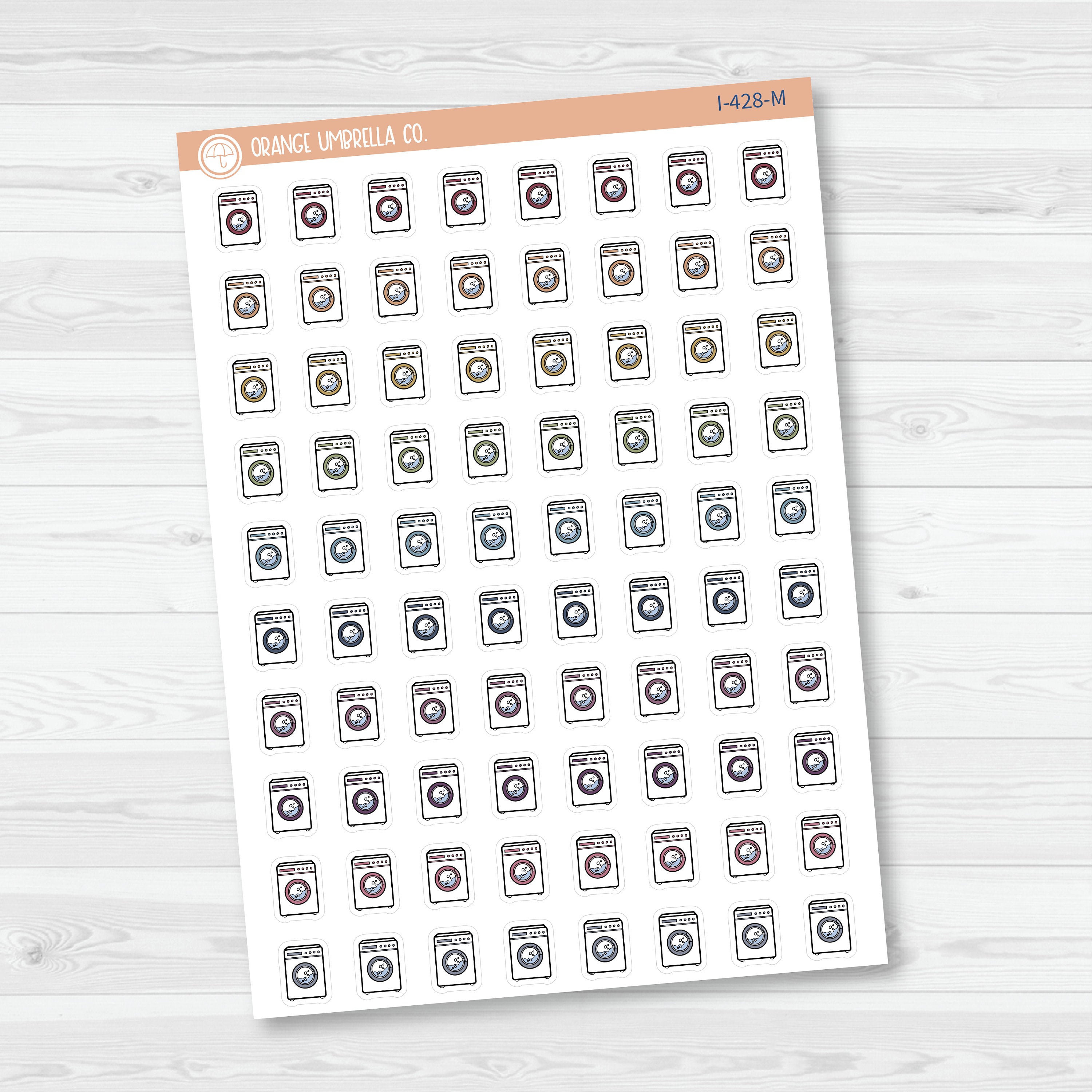 Laundry Icons | Hand Doodled Washing Machine Planner Stickers | I-428