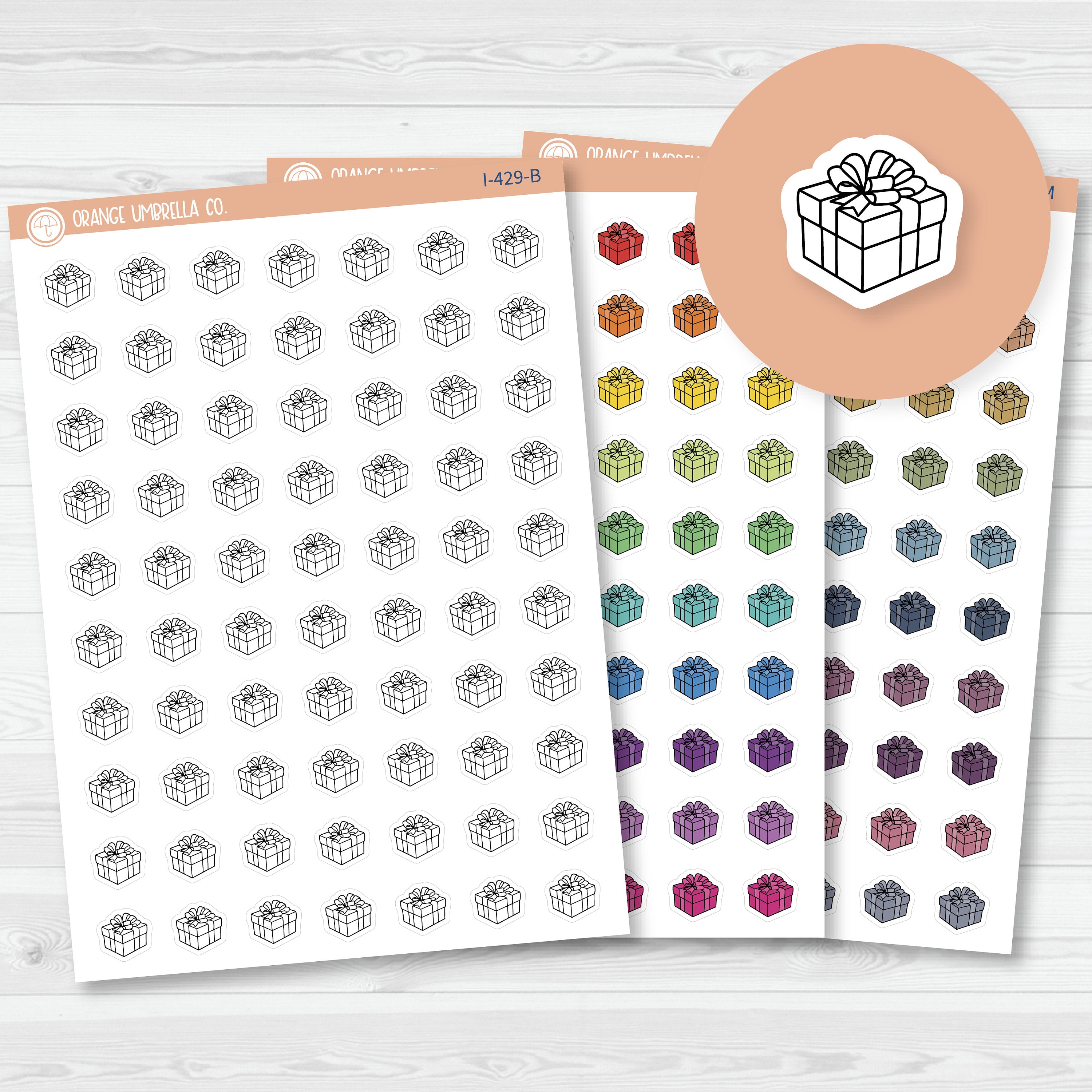 Birthday Gift Icons | Hand Doodled Present Icon Planner Stickers | I-429
